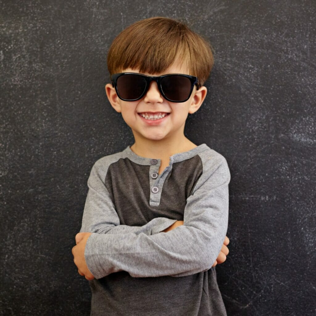 Cool boy in sunglasses